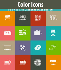 Internet, server, network icons set