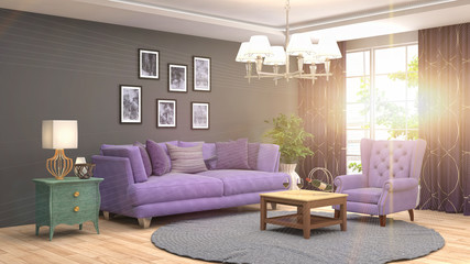Fototapeta na wymiar Interior living room. 3d illustration