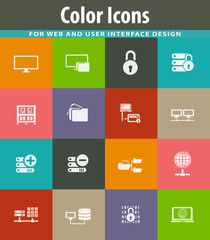 Internet, server, network icons set
