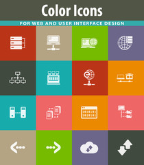 Internet, server, network icons set