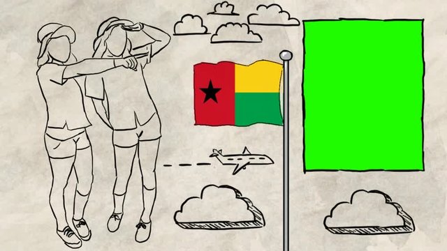Guinea-Bissau hand drawn tourism