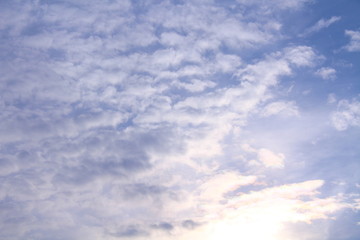 Beautiful blue sky and white clouds. Background. Landscape.