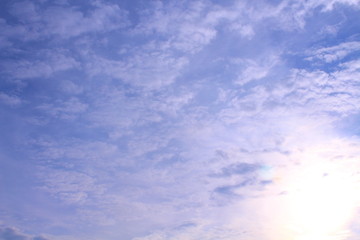 Naklejka na ściany i meble Beautiful blue sky and white clouds. Background. Landscape.