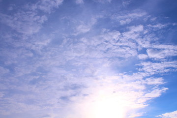 Beautiful blue sky and white clouds. Background. Landscape.