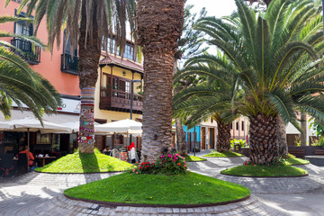 Plaza con palmeras