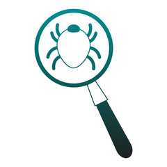 Magnifying glass looking bug vector illustration graphic design