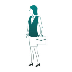 Businesswoman with briefcase vector illustration graphic design