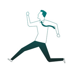 Obraz premium Businessman running avatar vector illustration graphic design