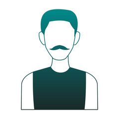 Young man faceless cartoon vector illustration graphic design