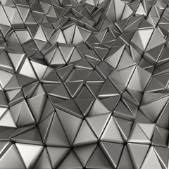 Fototapeta na wymiar Chrome abstract triangles backdrop