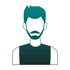 Young man faceless cartoon vector illustration graphic design