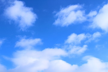 Fototapeta premium Beautiful blue sky and white cumulus clouds. Background. Landscape.
