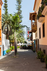 Fototapeta na wymiar Calle con palmeras