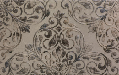ceramic tile, vintage ornate pattern, abstract geometry