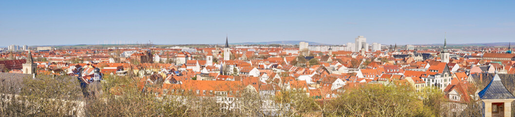Panoramic view over Erfurt in Germany / Seen from Petersberg Citadel