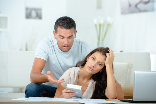 Young Couple Anxious About Finances