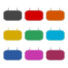Hanging Sign icon, color icons set