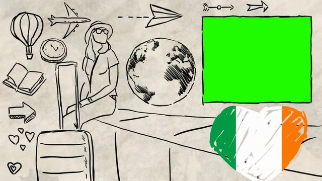 Ireland hand drawn tourism