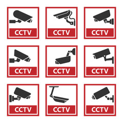 security camera sign, cctv stickers, video surveillance