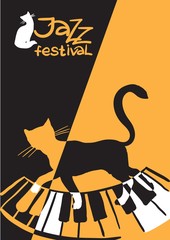 Obraz premium Jazz festival / Creative conceptual music festival vector. Musical instruments.