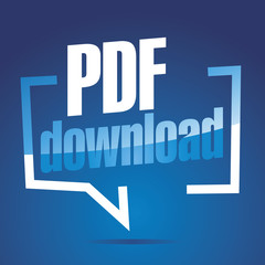 PDF download in brackets white blue banner icon