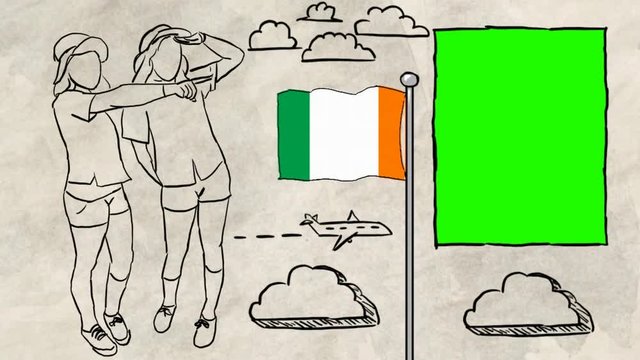 Ireland hand drawn tourism