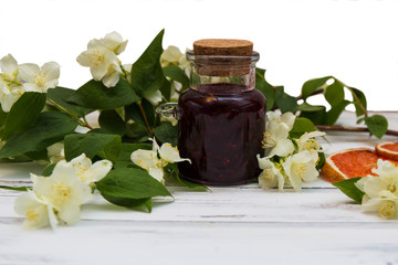 raspberry jam and  jasmine flowers is very refreshing and healthy