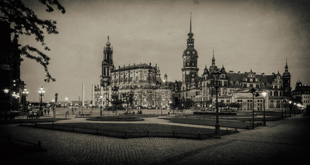 Dresden Castle ,Dresden Cathedral , Cathedral of the Holy Trinity , Catholic Church of the Royal Court of Saxony.