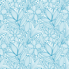 Decorative floral seamless pattern. Hand drawn colorful stylized doodle background. Botanical vector illustration © irenemuse