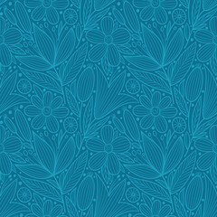 Decorative floral seamless pattern. Hand drawn colorful stylized doodle background. Botanical vector illustration