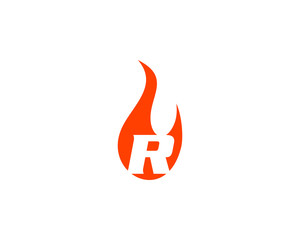 r letter flame logo