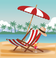 Beach and vacations cartoon elements vector illustration graphic design