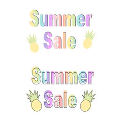 rainbow summer sale vector banner set 