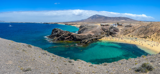 Playa del Papagayo in Lanzarote, Spain