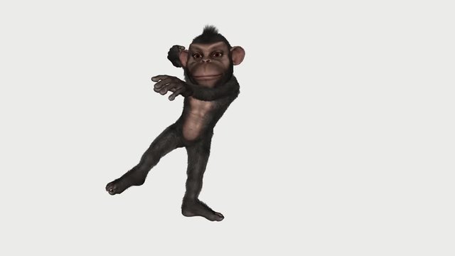 Cartoon Monkey is Dancing 