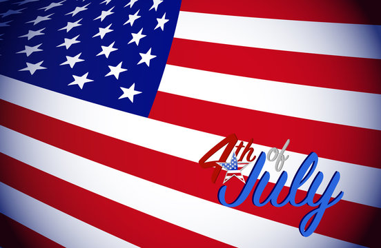 4th of july sign. Vector Illustration.