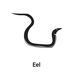 Eel icon vector sign and symbol isolated on white background, Eel logo concept