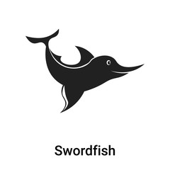 Swordfish icon vector sign and symbol isolated on white background, Swordfish logo concept