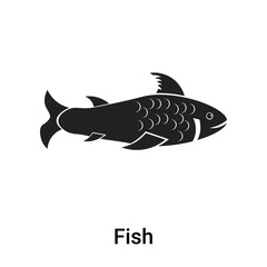 Fish icon vector sign and symbol isolated on white background, Fish logo concept