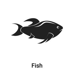 Fish icon vector sign and symbol isolated on white background, Fish logo concept