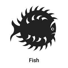 Fish icon vector sign and symbol isolated on white background, Fish logo concept