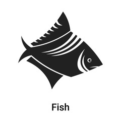 Fish icon vector sign and symbol isolated on white background, Fish logo concept