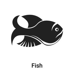 Fish icon vector sign and symbol isolated on white background, Fish logo concept