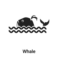 Whale icon vector sign and symbol isolated on white background, Whale logo concept