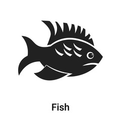 Fish icon vector sign and symbol isolated on white background, Fish logo concept