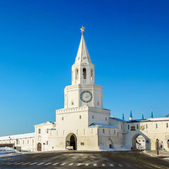 Fototapeta na wymiar Spasskaya (Saviour) Tower of Kazan Kremlin