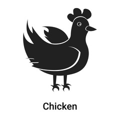 Chicken icon vector sign and symbol isolated on white background, Chicken logo concept