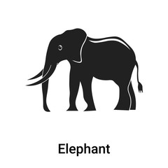 Elephant icon vector sign and symbol isolated on white background, Elephant logo concept