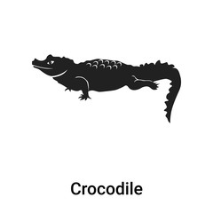 Crocodile icon vector sign and symbol isolated on white background, Crocodile logo concept