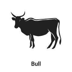 Bull icon vector sign and symbol isolated on white background, Bull logo concept
